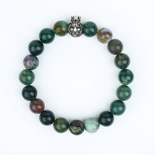 Motherland Elegance™ Crown 10mm Gemstone Bracelet - Motherland Elegance